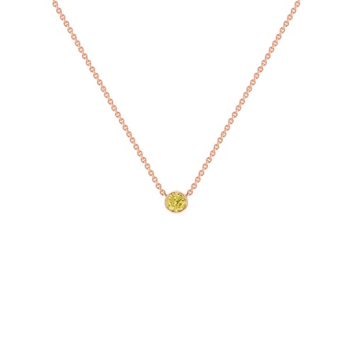 Silberne minimalistische Kette mit einem gelben Diamanten Glosie