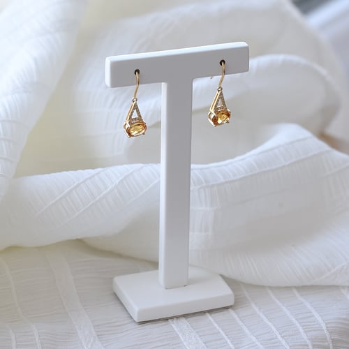 Goldene Citrinohrringe mit Diamanten Jesper