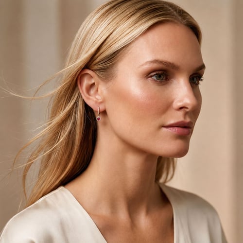 Wunderschöne silberne Ohrringe mit Rubinen und Lab Grown Diamanten Donna