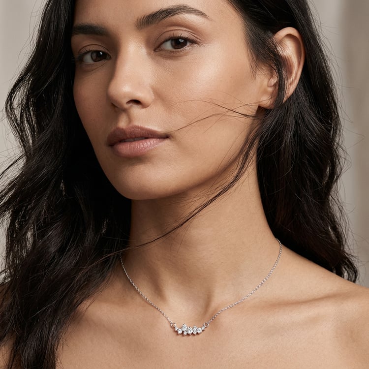 Goldene Cluster-Kette mit Diamanten Kianna 169725