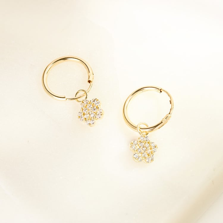 Goldene Kinder-Ohrringe in Form einer Blüte Dahlia 164364