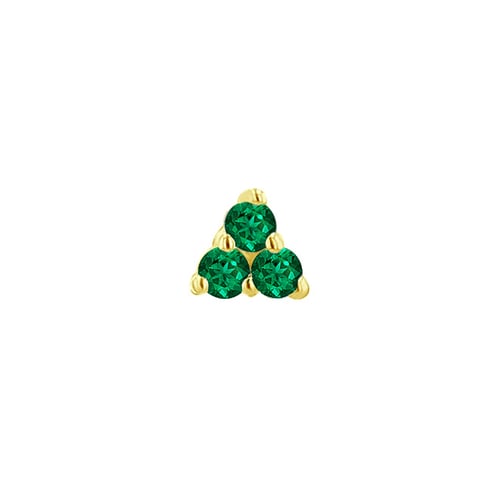 Goldener Piercing Ohrstecker mit Smaragden Masha