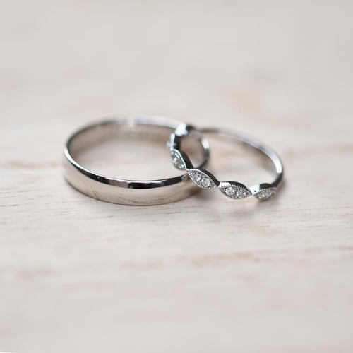Diamant Vintage Trauring und Court Ring Talita