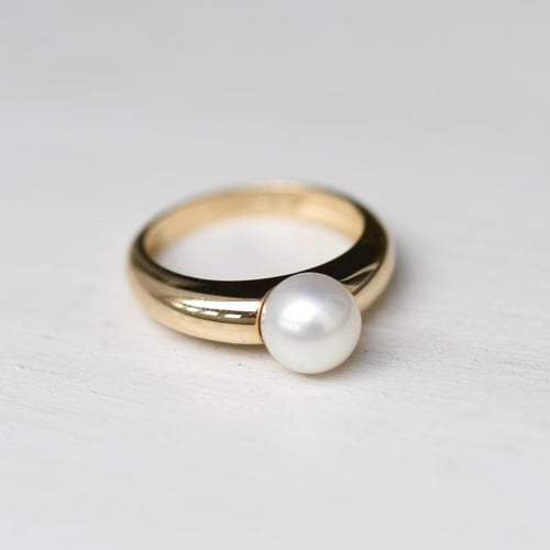 Perlenring mit 8mm großer Perle Racel