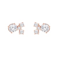 Silberne Cluster Ohrringe mit Moissaniten und Lab Grown Diamanten Kerrie