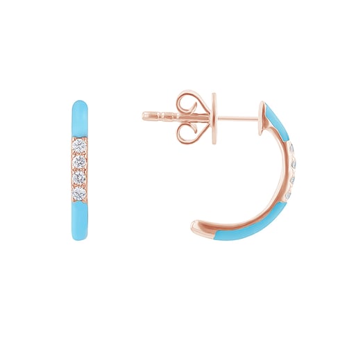 Ohrstecker mit blauer Keramik und Diamanten Edela
