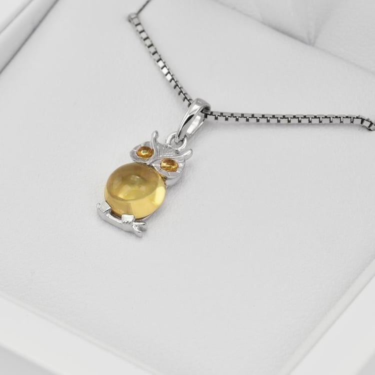 Anhänger in Silber mit Citrin in Eppi-Geschenkbox 28569