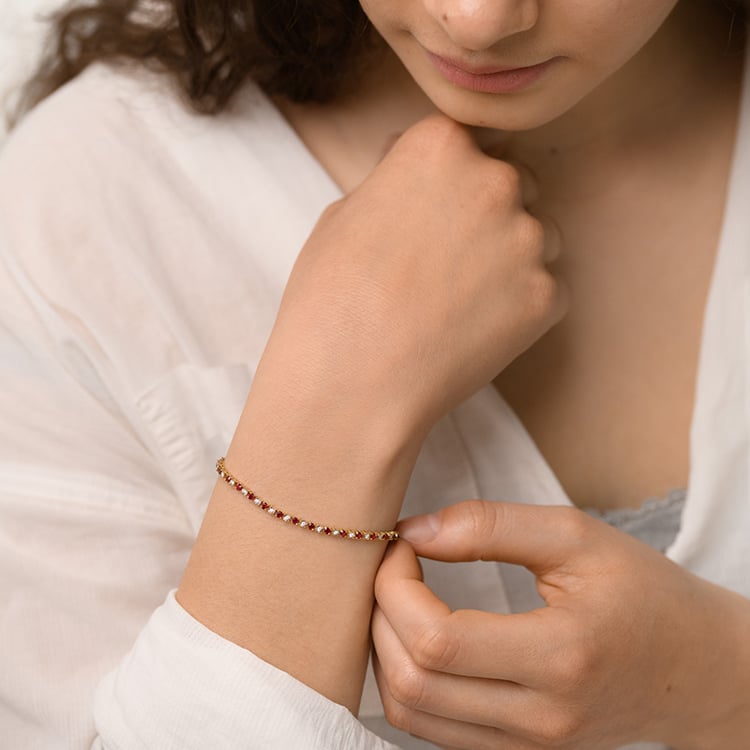 Tennisarmband mit Rubinen und Diamanten Kendrick 153844