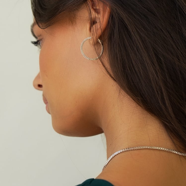 Goldene Flexi Creolen mit Lab Grown Diamanten Zeta 144377