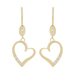 Goldene Hängeohrringe in Herzform mit Diamanten Mekhi