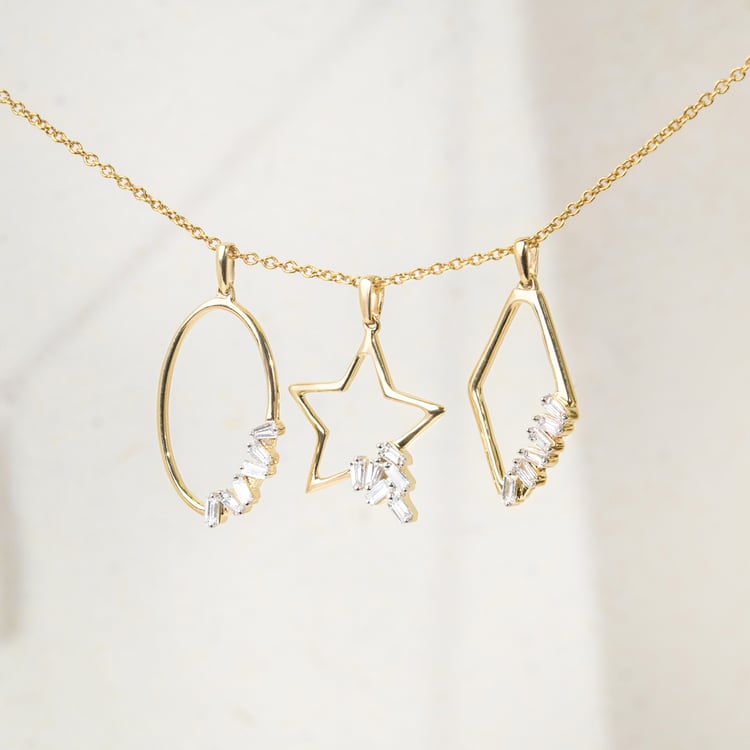 Anhänger aus Gold mit Lab Grown Diamanten in Stern-Form 164955