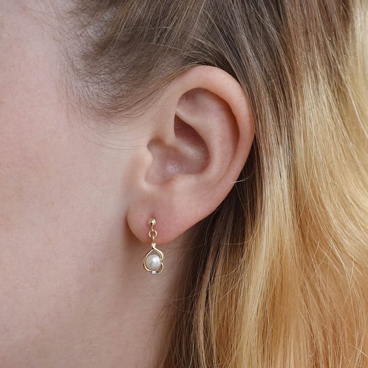 Goldene Perlen-Ohrringe mit Zirkonia Megan 93435