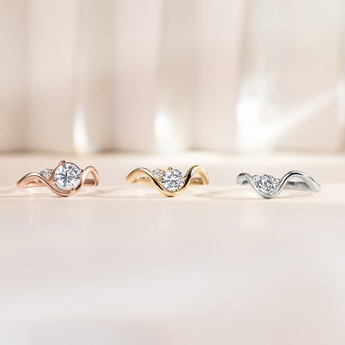 Verlobungsring in Wellenform mit Lab Grown Diamant Debora