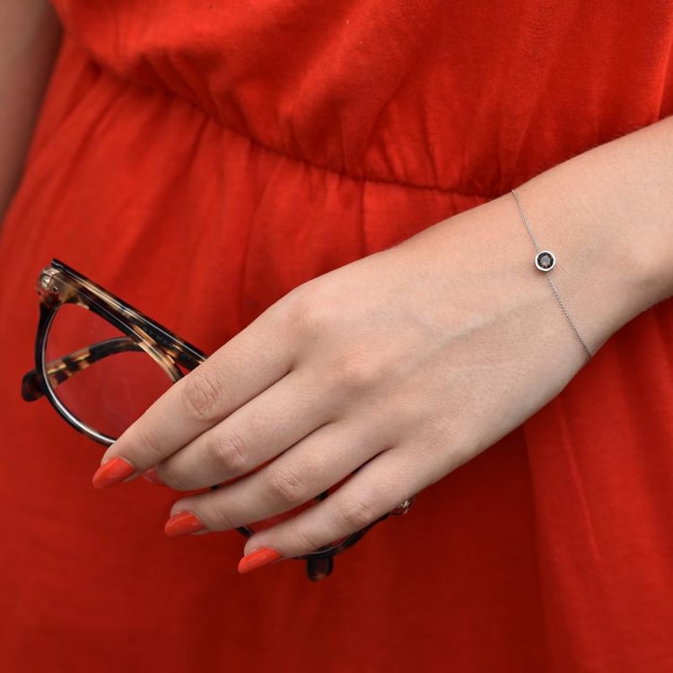 Armband aus Platin mit Rauchquarz Arleth 71568