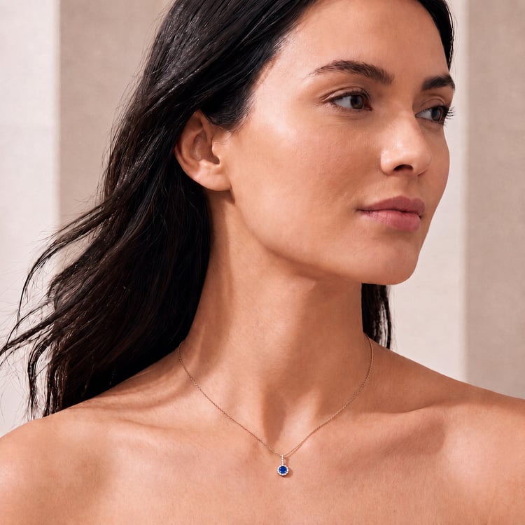 Eleganter Anhänger mit blauem Saphir und Lab Grown Diamanten Harvey 171148