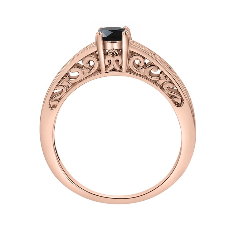 Vintage Verlobungsring mit schwarzem Diamant Lerien 142020