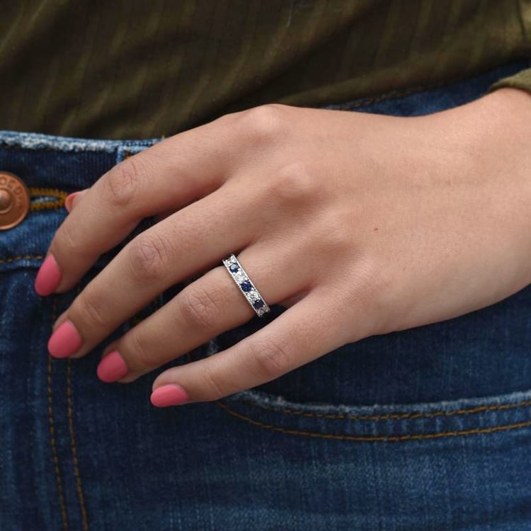 Memoire Ring aus Silber mit Saphiren Ednah 109242