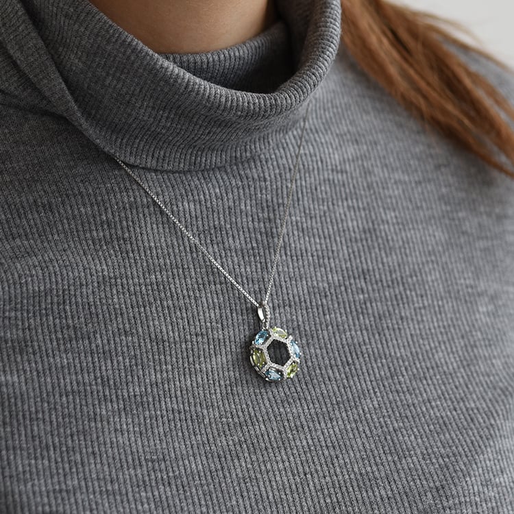 Silberanhänger voller Olivine und Topase Rayni 61913