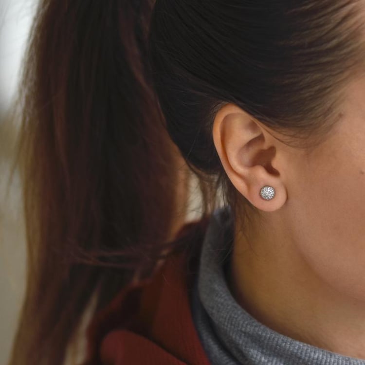 Perlen und Zirkonia Silberohrringe 50754