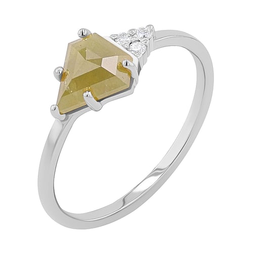 Ring mit fünfeckigem Salt and Pepper Diamant Emilija