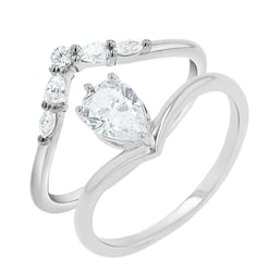 Romantisches Verlobungs-Set mit Diamantringen Leah