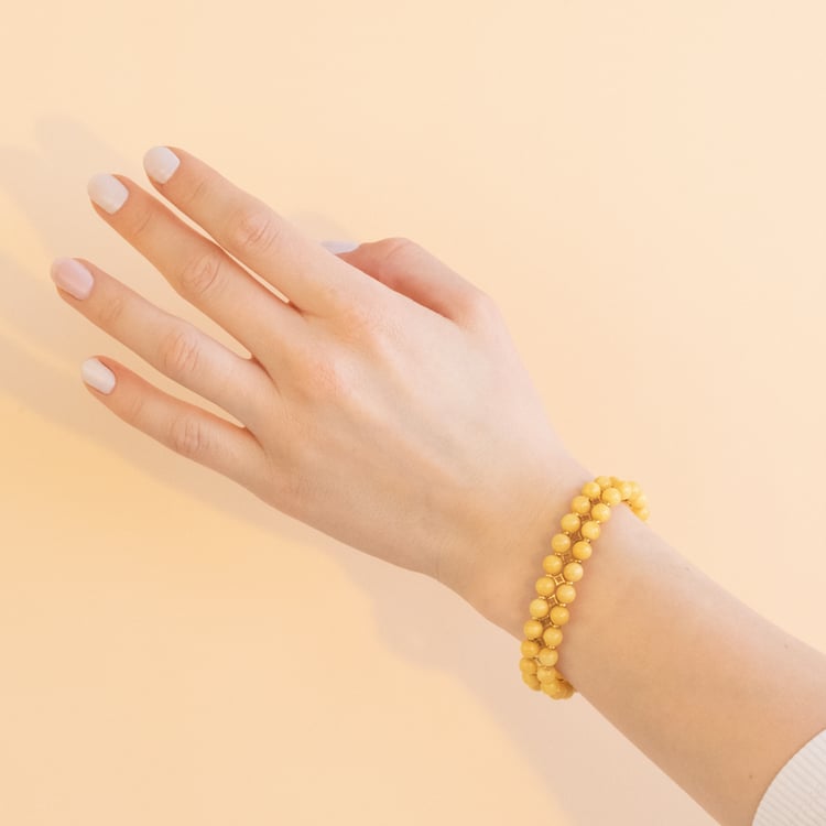 Silbernes Armband mit gelben Bernsteinen Milania 101121