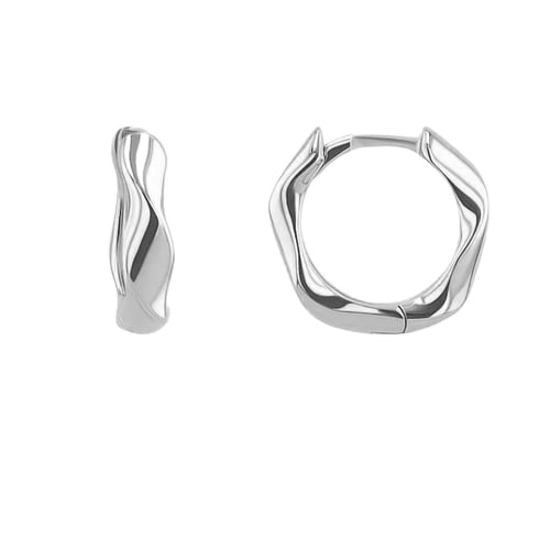 Gewellte runde Ohrringe aus Silber Tilly