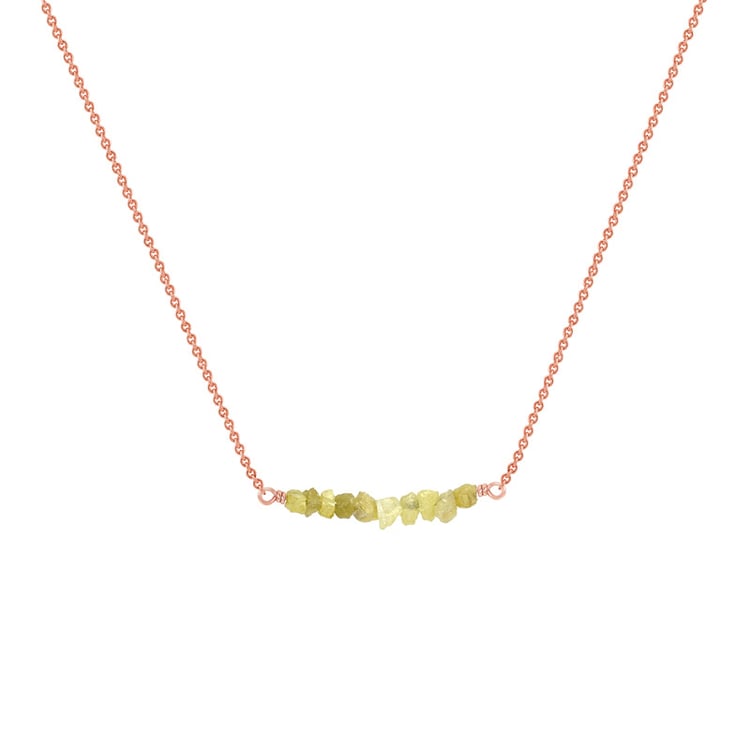 Goldener Choker mit ungeschliffenen gelben Diamanten Inaku 38507