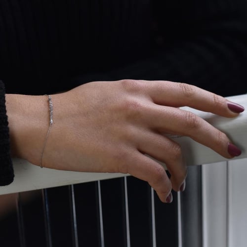 Armband aus Gold mit rosa ungeschliffenen Diamanten Benaty