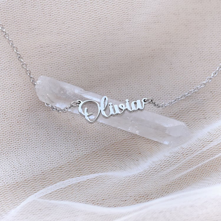 Silberne Namenskette mit Gravur Ihrer Wahl Amael 67479