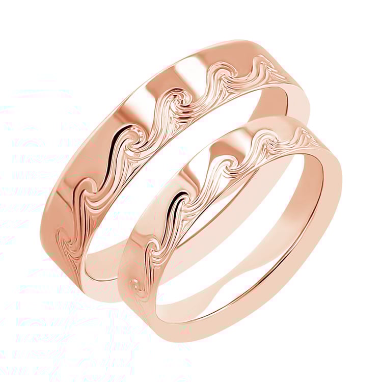 Eheringe mit einer Wellengravur Carlin 116403