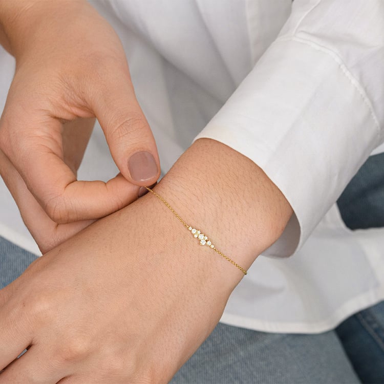 Minimalistisches cluster Armband mit Lab Grown Diamanten Kianna 160720