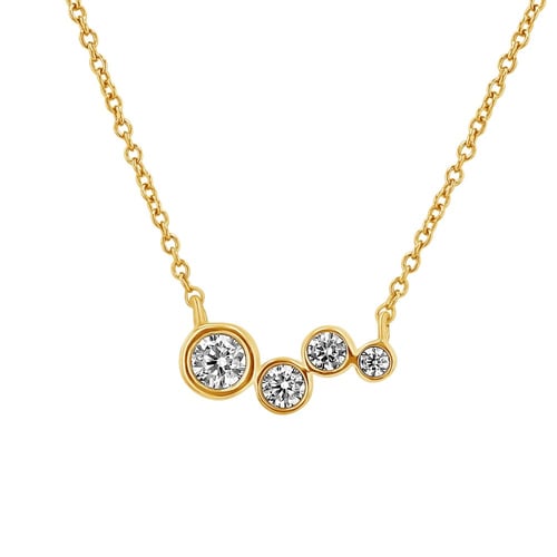 Moderne silberne Halskette mit Diamanten Viola