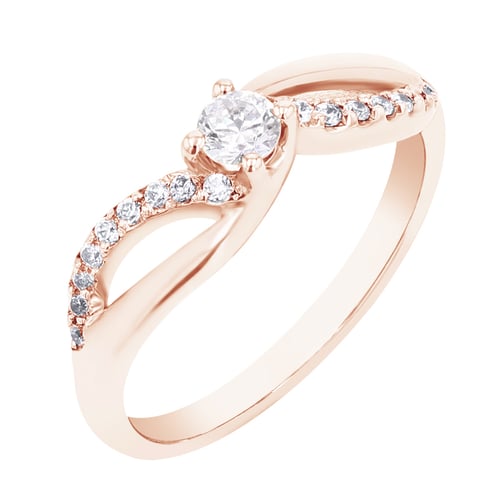 Verlobungsring mit Moissanit und Lab Grown Diamanten Wemy