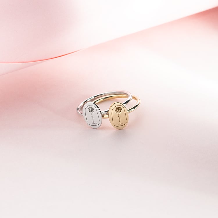 Ovaler Ring mit der Gravur der Rose aus dem Kleinen Prinz 150579