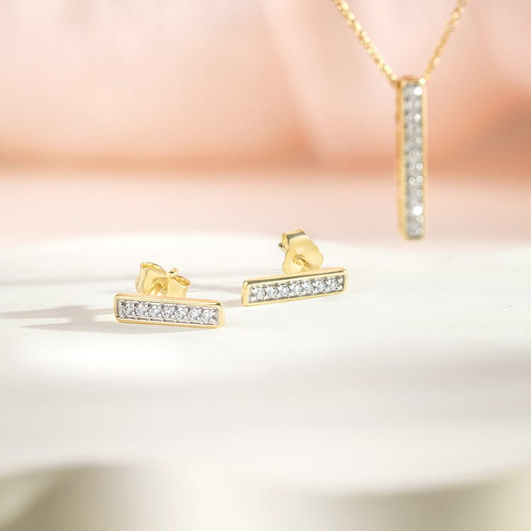 Goldene Ohrringe mit Diamanten Lena 163573