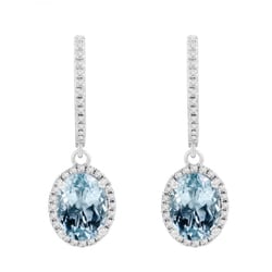 Goldene Ohrringe mit Aquamarinen und Diamanten Azura