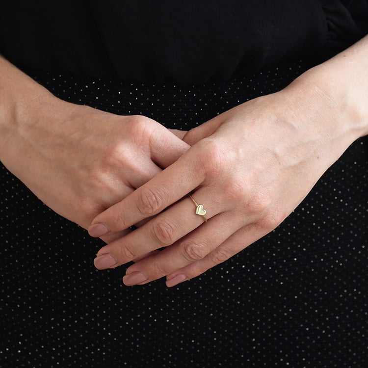 Minimalistischer Goldring mit Herz Ottilie 70258