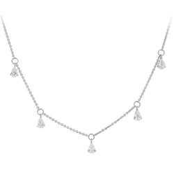 Goldene Halskette mit Lab Grown Diamanten in Birnenform Praveen