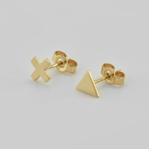 Goldene geometrische mix &amp; match Ohrringe Aine