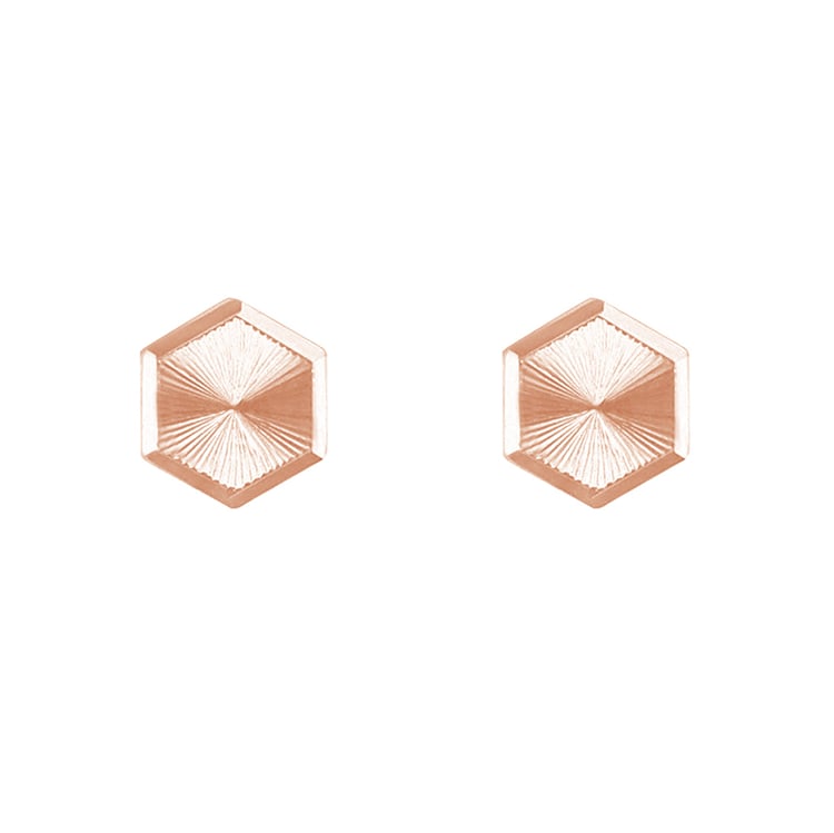 Goldene Ohrringe in Hexagon-Form Sumiko