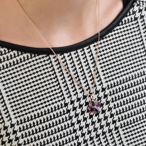 Anhänger mit Vierblatt aus Amethysten Celerity