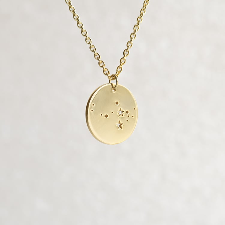 Goldener Anhänger mit Sternbild und Diamant Nyala 144831