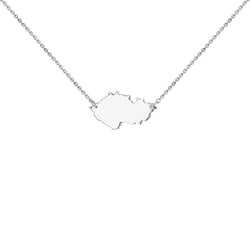 Silberne Kette und Anhänger in Form der Tschechischen Republik