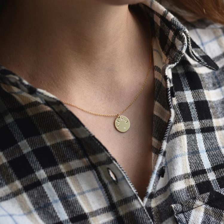 Anhänger mit schwarzen Diamanten und personalisierter Gravur Cassius 33196