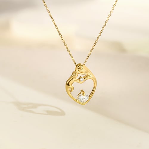 Anhänger Mutter und Kind mit Moissanit und Lab Grown Diamant Ella