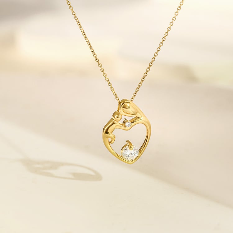 Anhänger Mutter und Kind mit Moissanit und Lab Grown Diamant Ella 161660