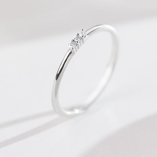 Silberner Diamantring Nicklas