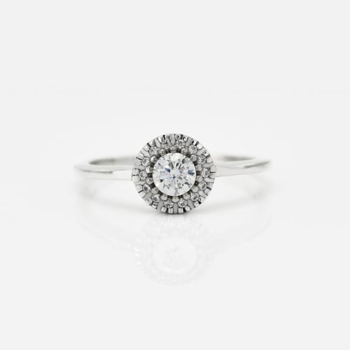 Verlobungsset mit Halo Ring und Diamanten Lieta