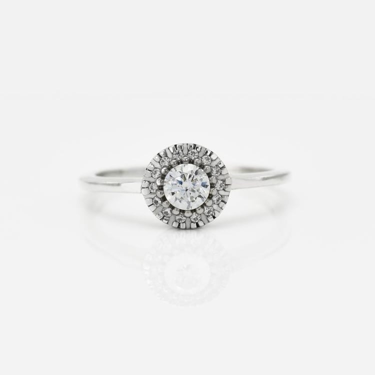 Verlobungsset mit Halo Ring und Diamanten Lieta 24354